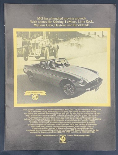 Magazine 1975 mg mgb - ad,